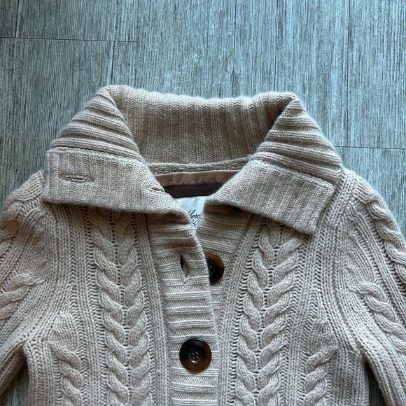 Abercrombie & Fitch Tan Y2K Cable Knit Button Down Cardigan Sweater Size Small - Picture 2 of 8